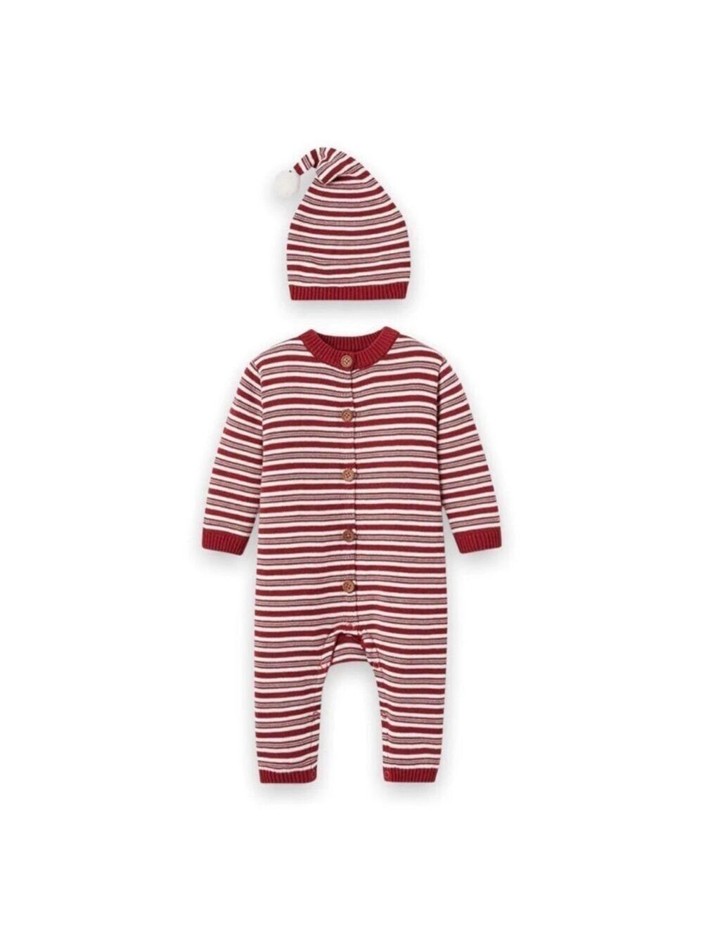 Elegant Baby Christmas Holiday Cotton Knit Romper Jumpsuit 12 Months NWT